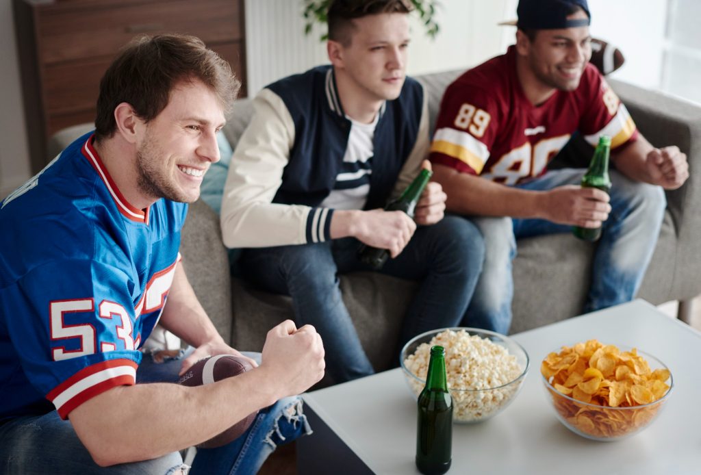Group of friends watching sports